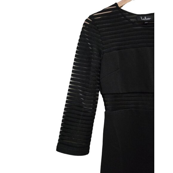 Lulus Perfect Mesh Black Bodycon Dress Sz S - Picture 4 of 9